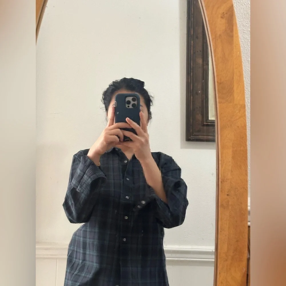 J. Crew Green and Black Casual Button Down Shirt size 12T
